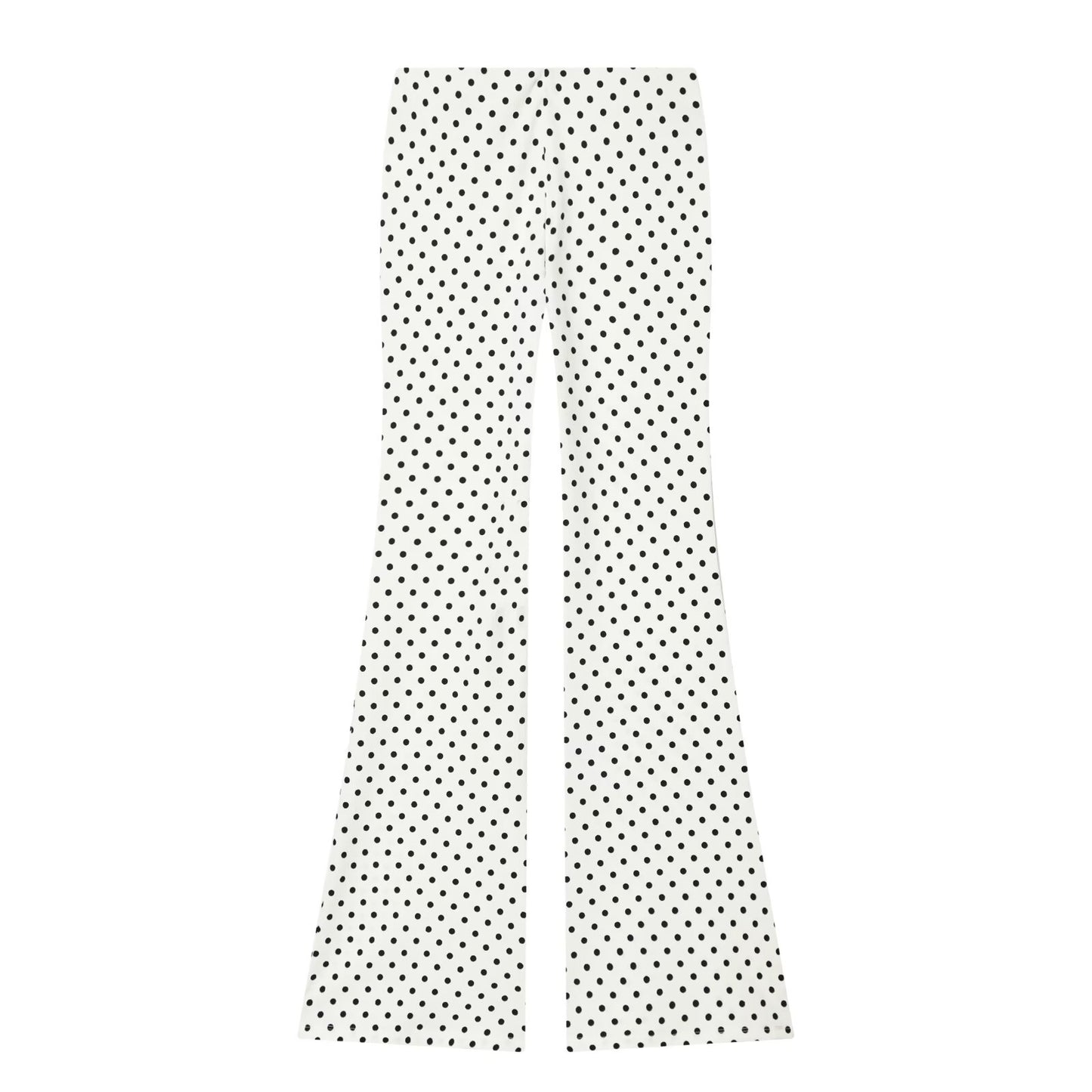 suit Women's 2 pieces elastic wave point hanging neck top+flared pants
