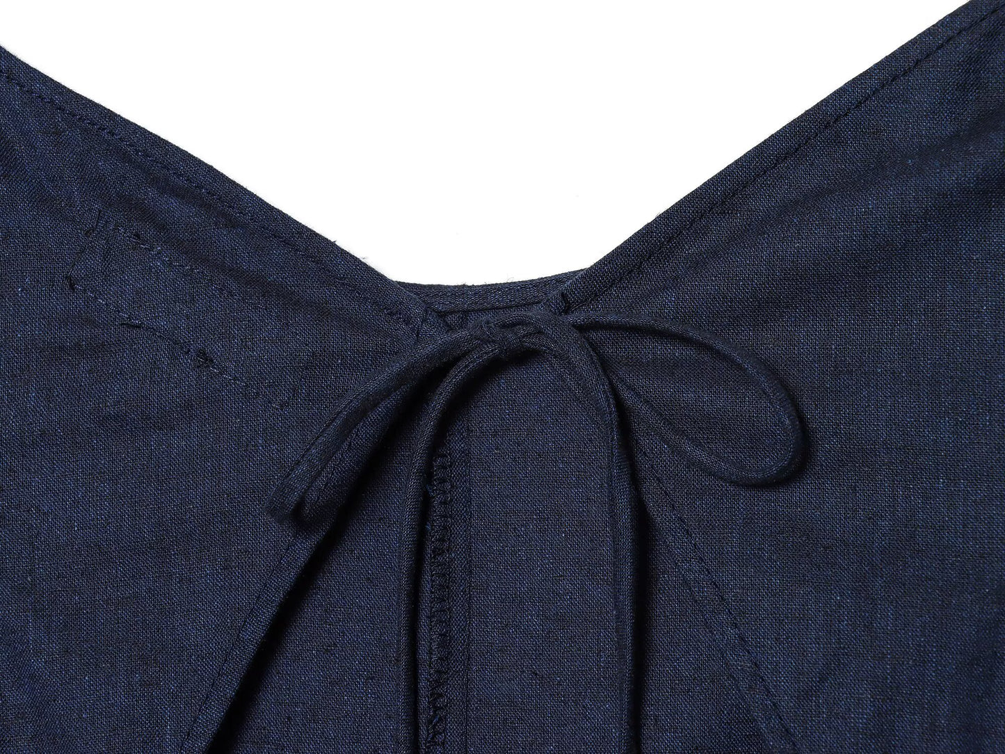 Women's backless linen blended MIDI dress