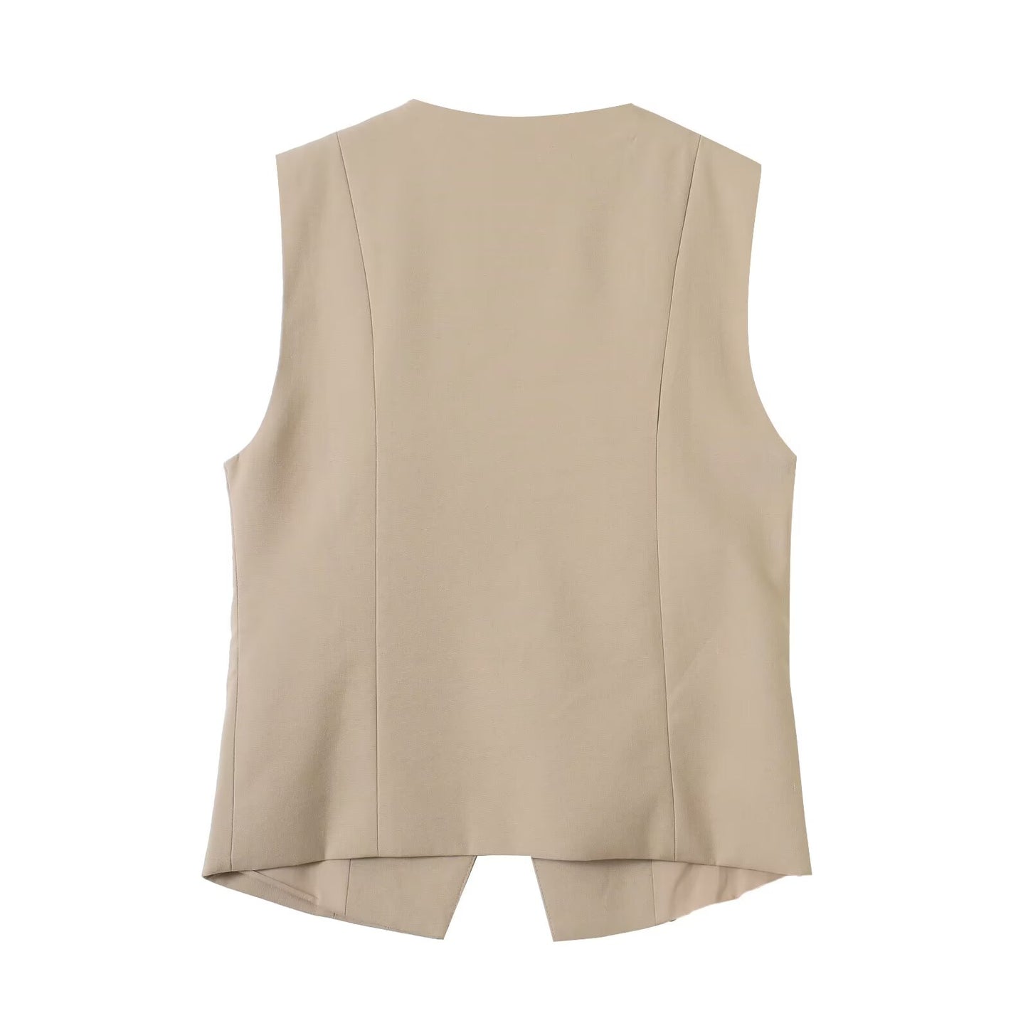 suit Women's 2 pieces Buckle design casual linen blended vest+Pants