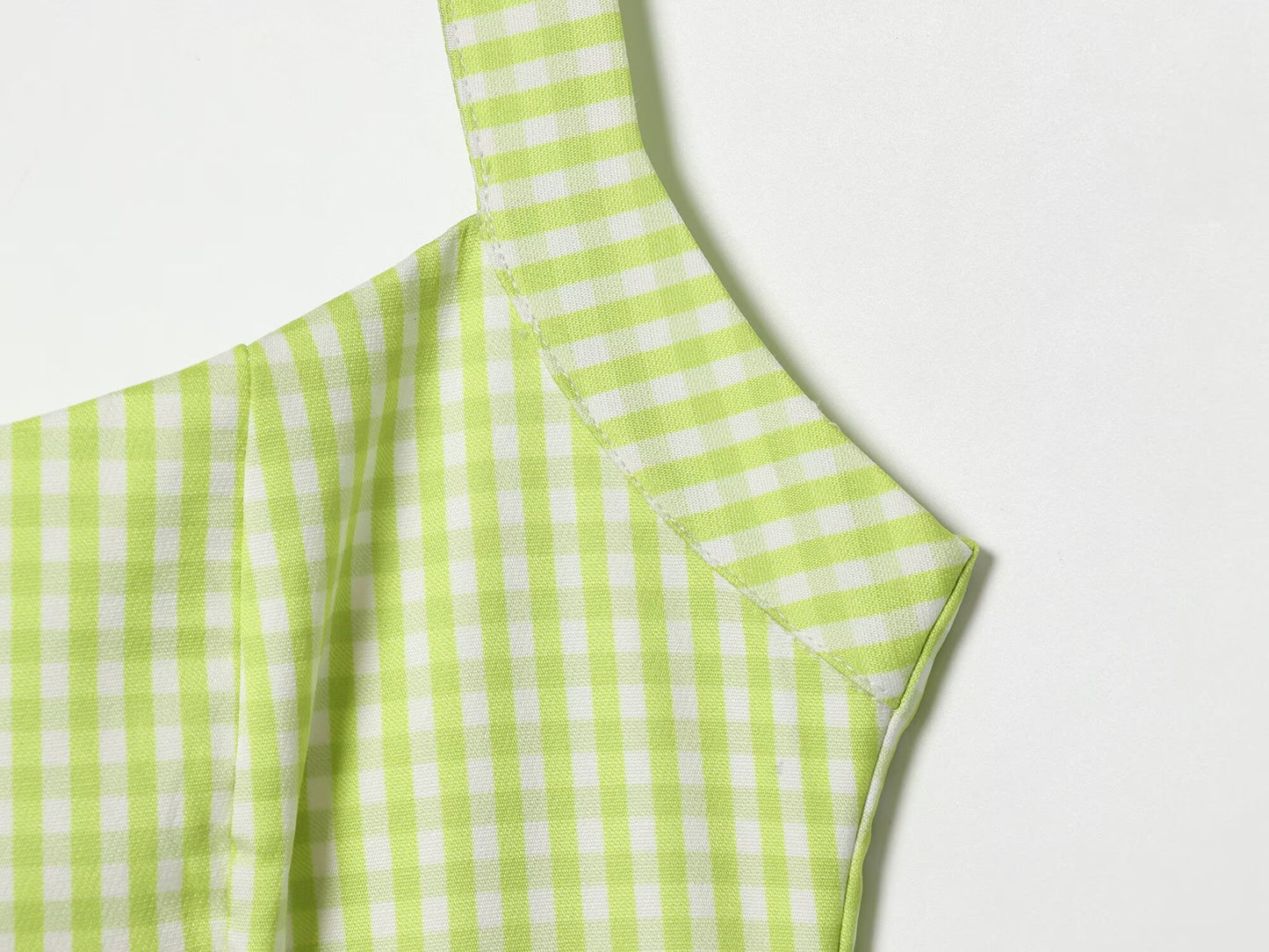 Women's slim plaid halter neck dress