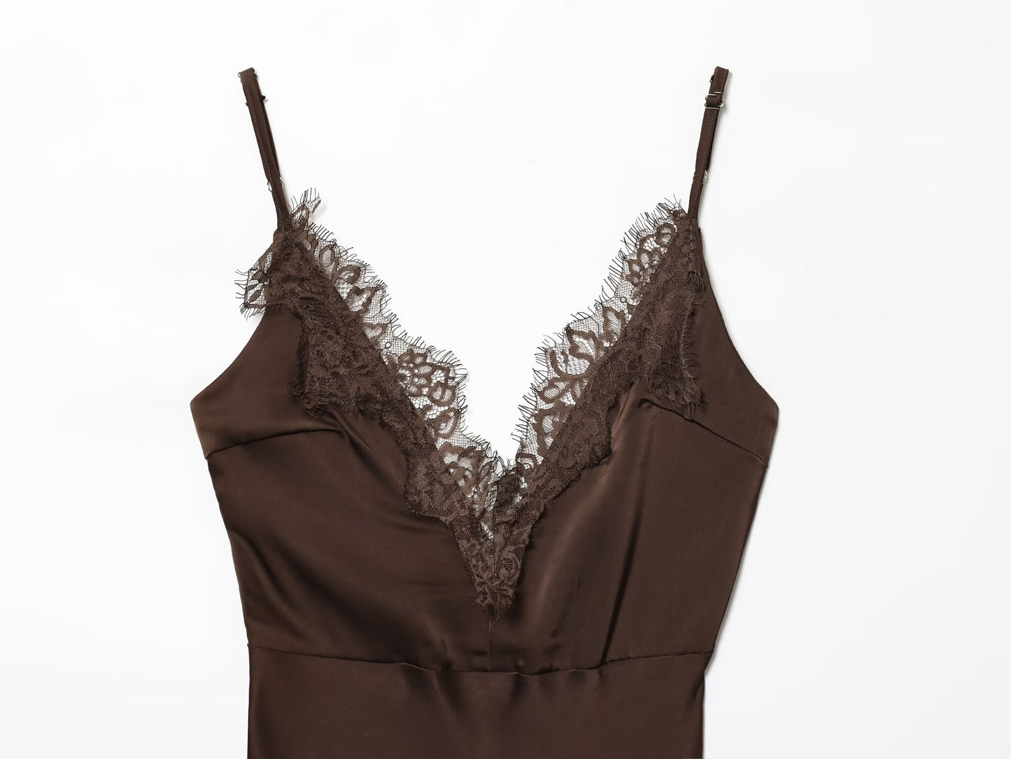 Women's New Fashion Sexy V-neck Lace suspender Mini Dress