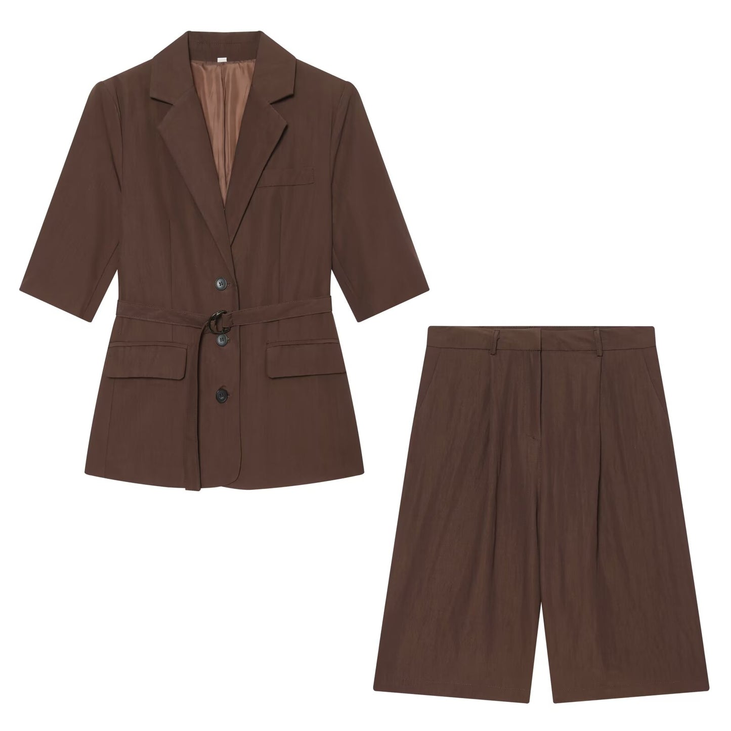 suit Women's 2 pieces five quarter sleeve lace up  Blazer Coat+shorts