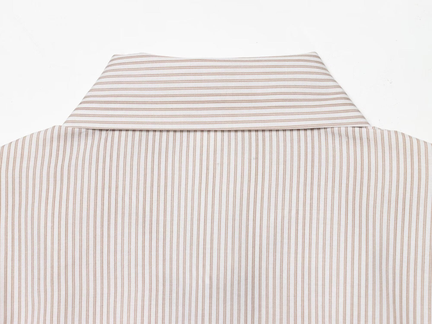 Women's bow decoration hollow striped shirt