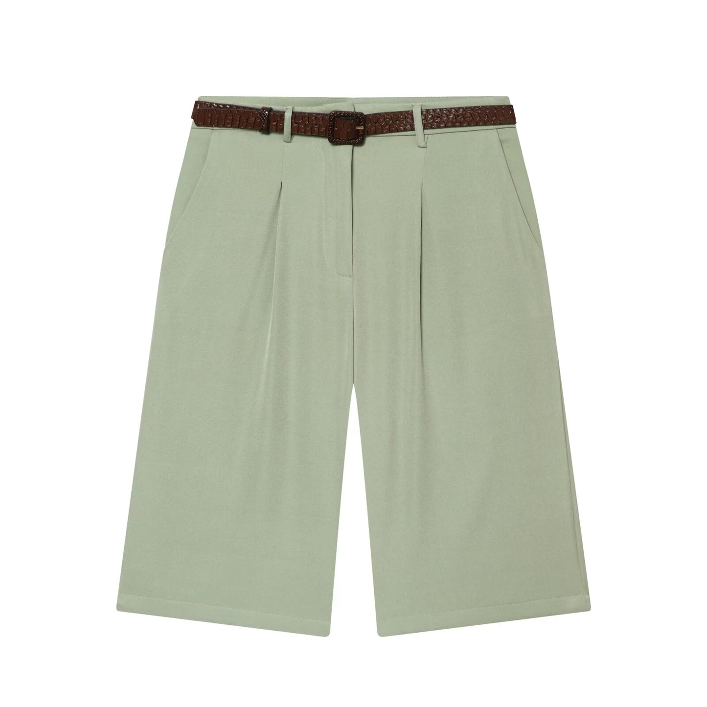 Women's With Belt casual Long style shorts