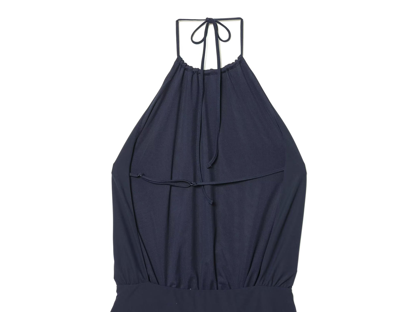 Women's backless draped halter neck dress