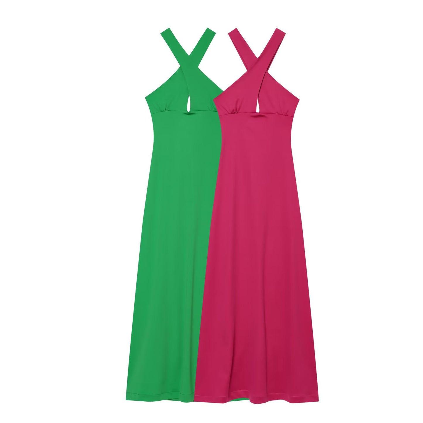 Women's sexy sleeveless draped MIDI dress