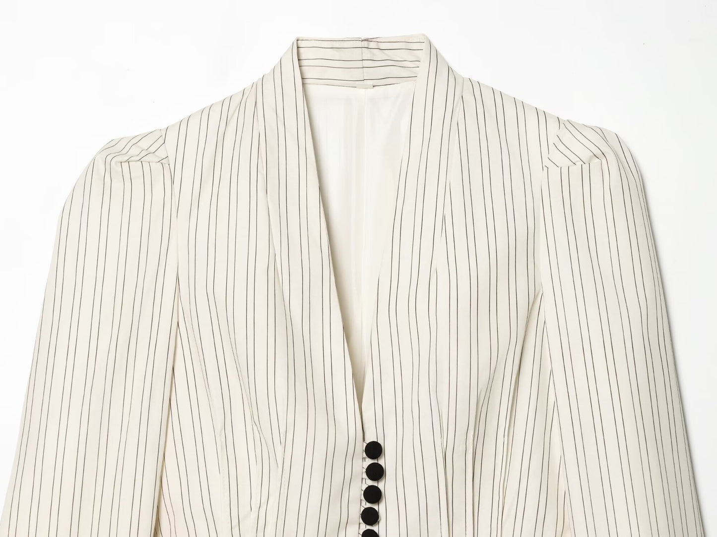 Women's short skirt style hem striped Blazer Coat