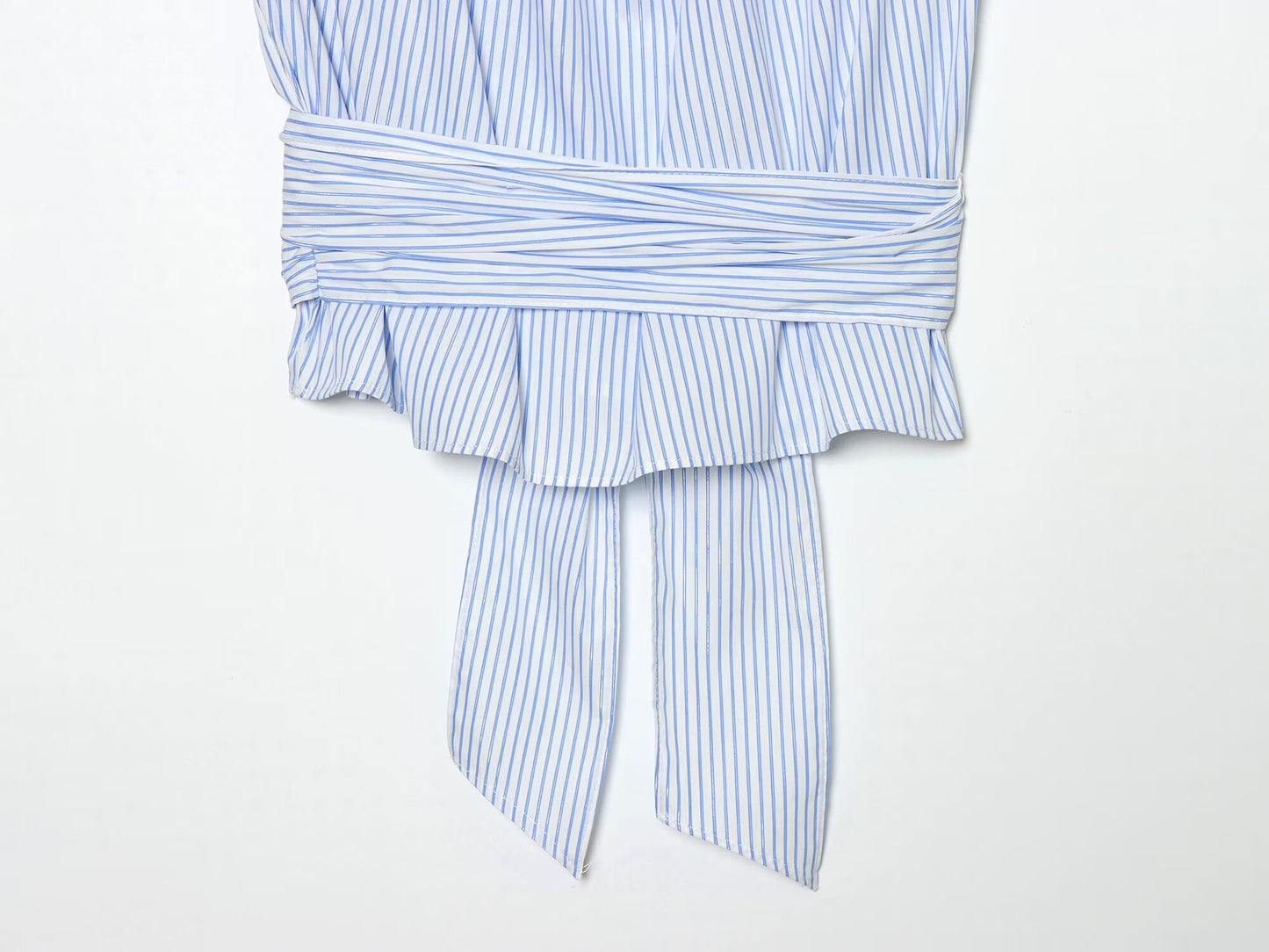 Women's metallic line decorative striped top
