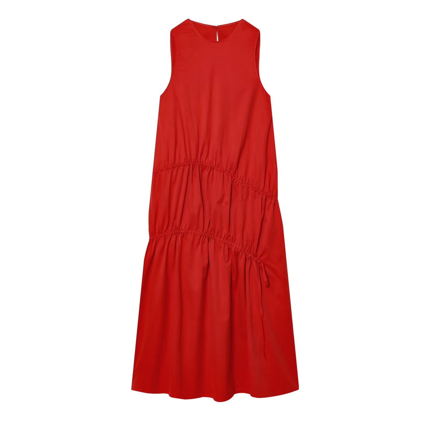 Women's bow decoration sleeveless MIDI dress