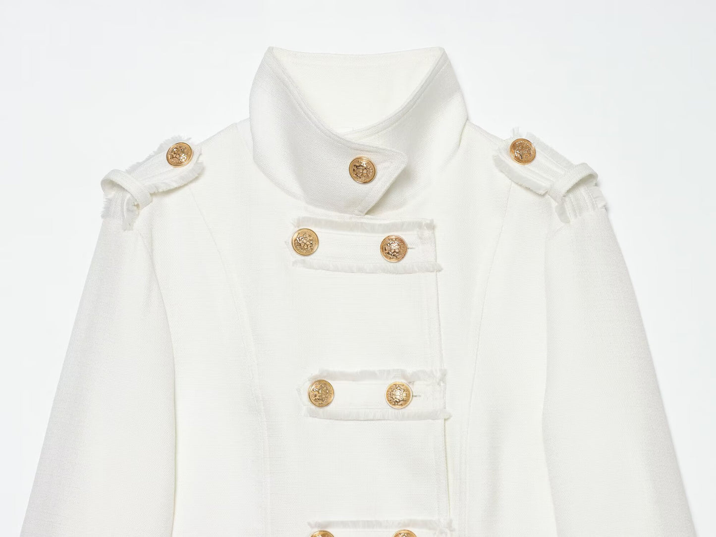 Women's standing collar double breasted short jacket