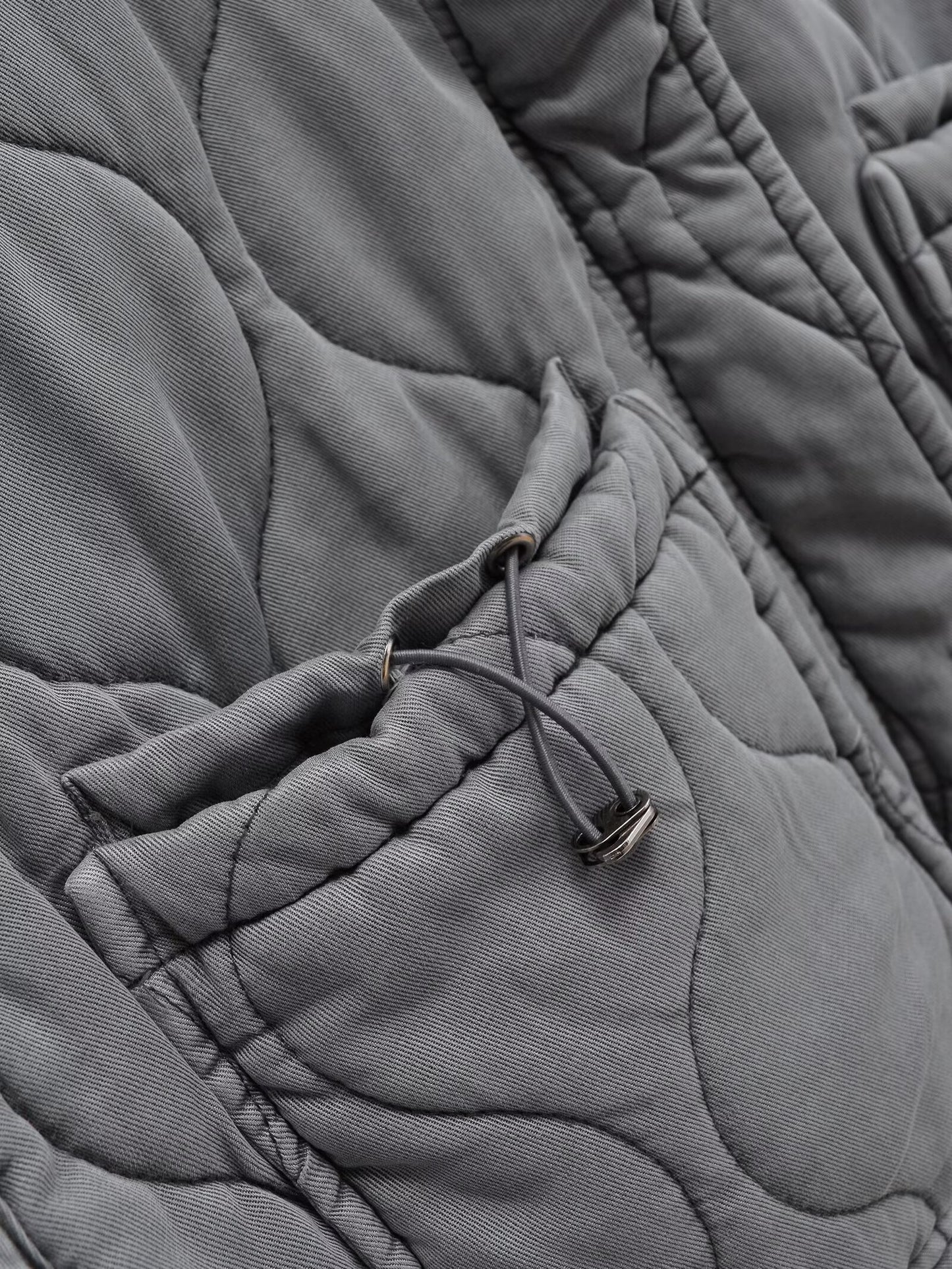 Women's loose Standing collar washed cotton vest