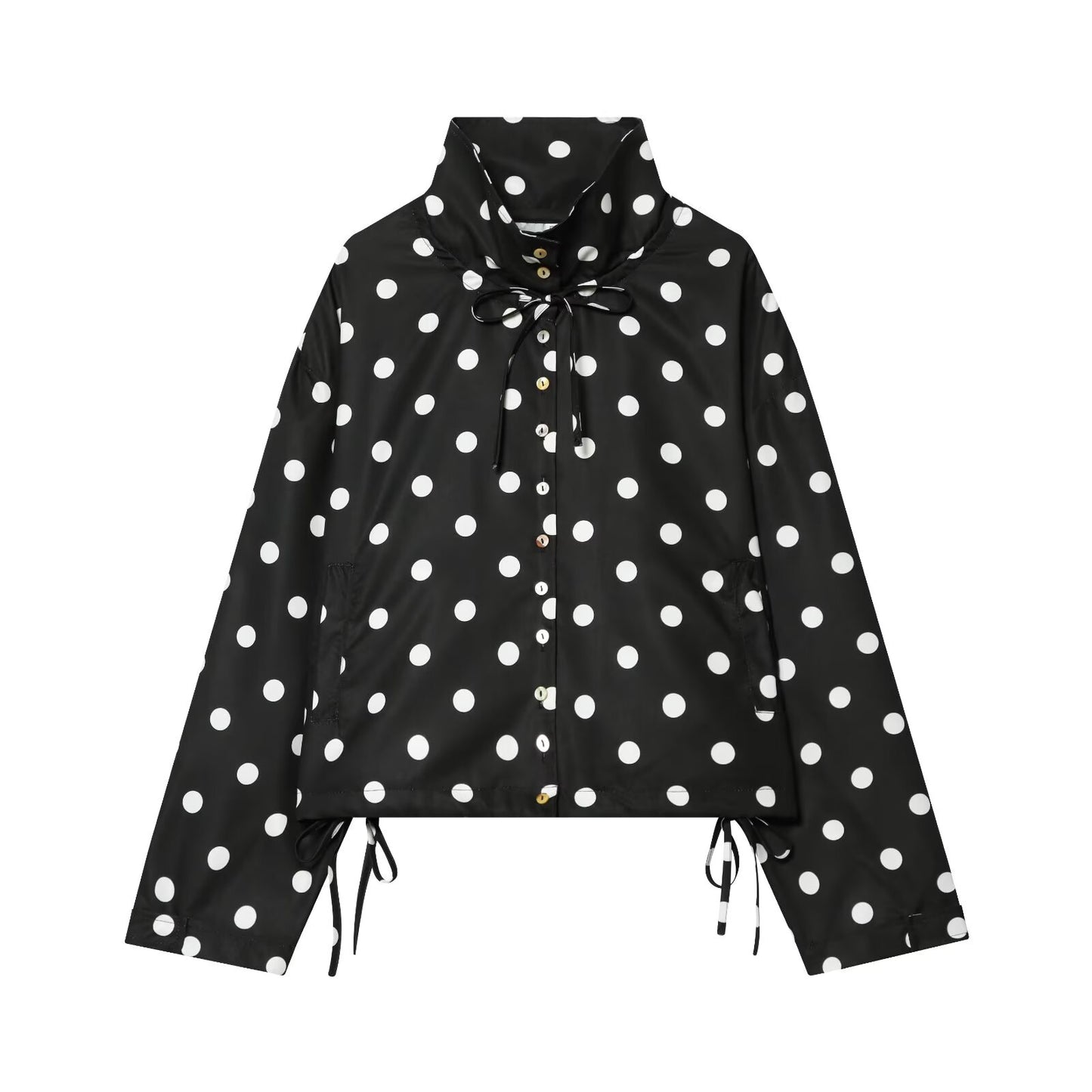 Women's bow decoration polka dot Coat