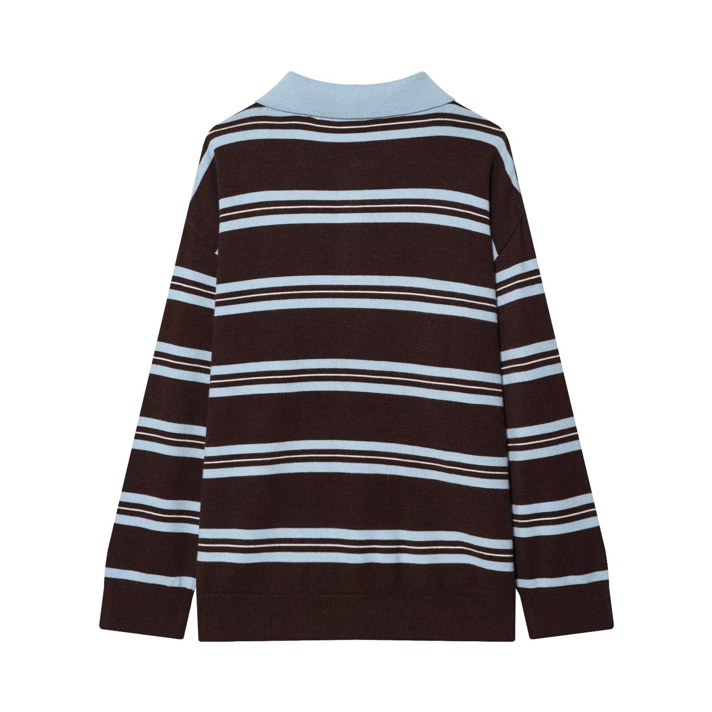 Women's comfortable striped knitted polo shirt