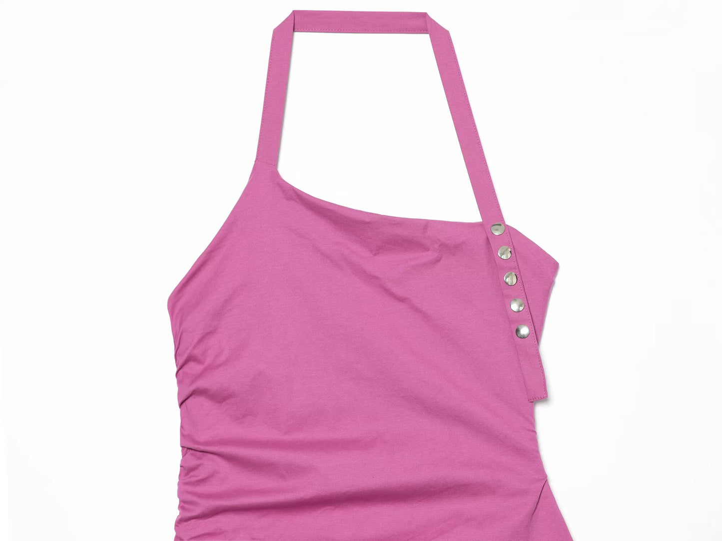 Women's layered decorative hanging neck poplin dress