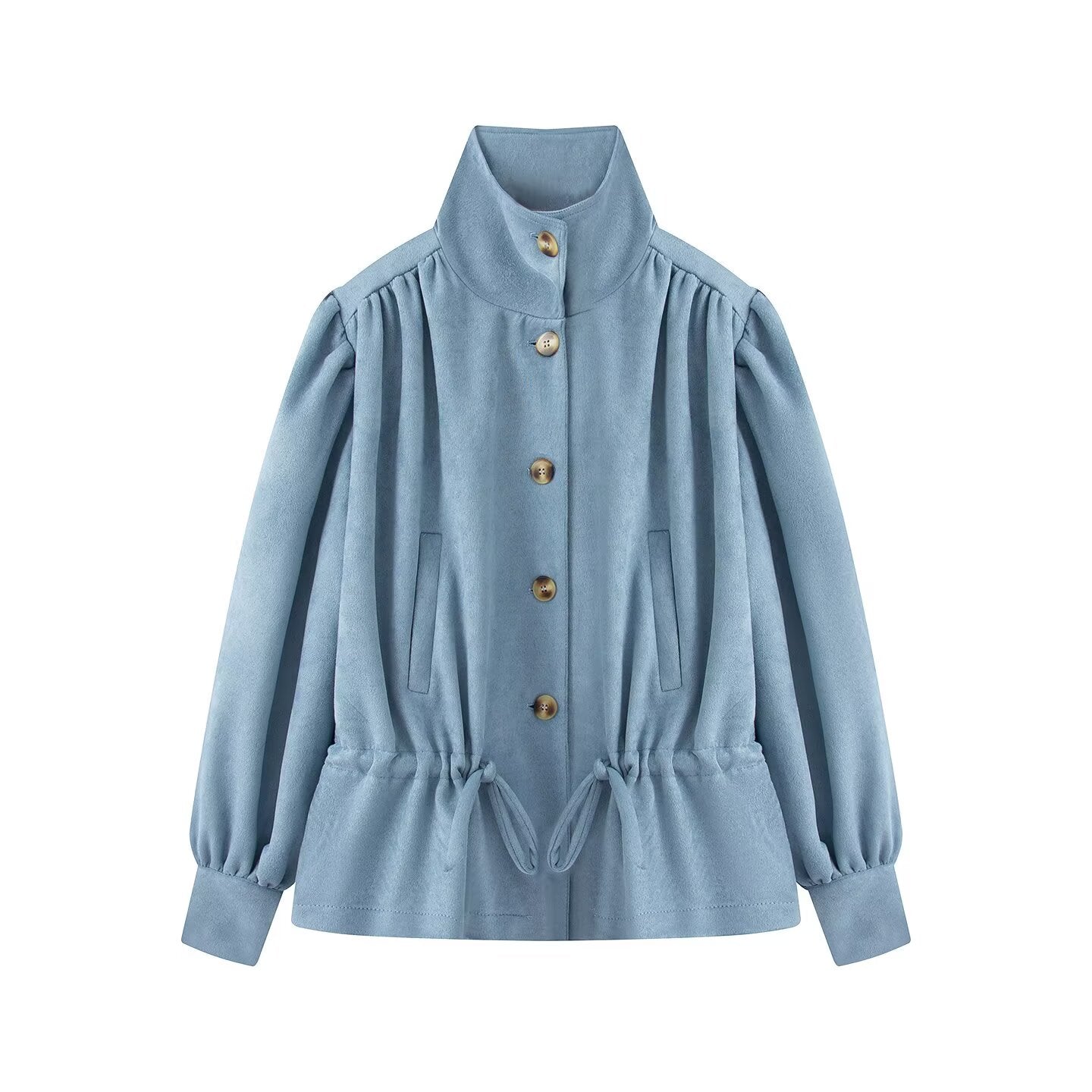 Women's bubble sleeve solid short windbreaker Coat
