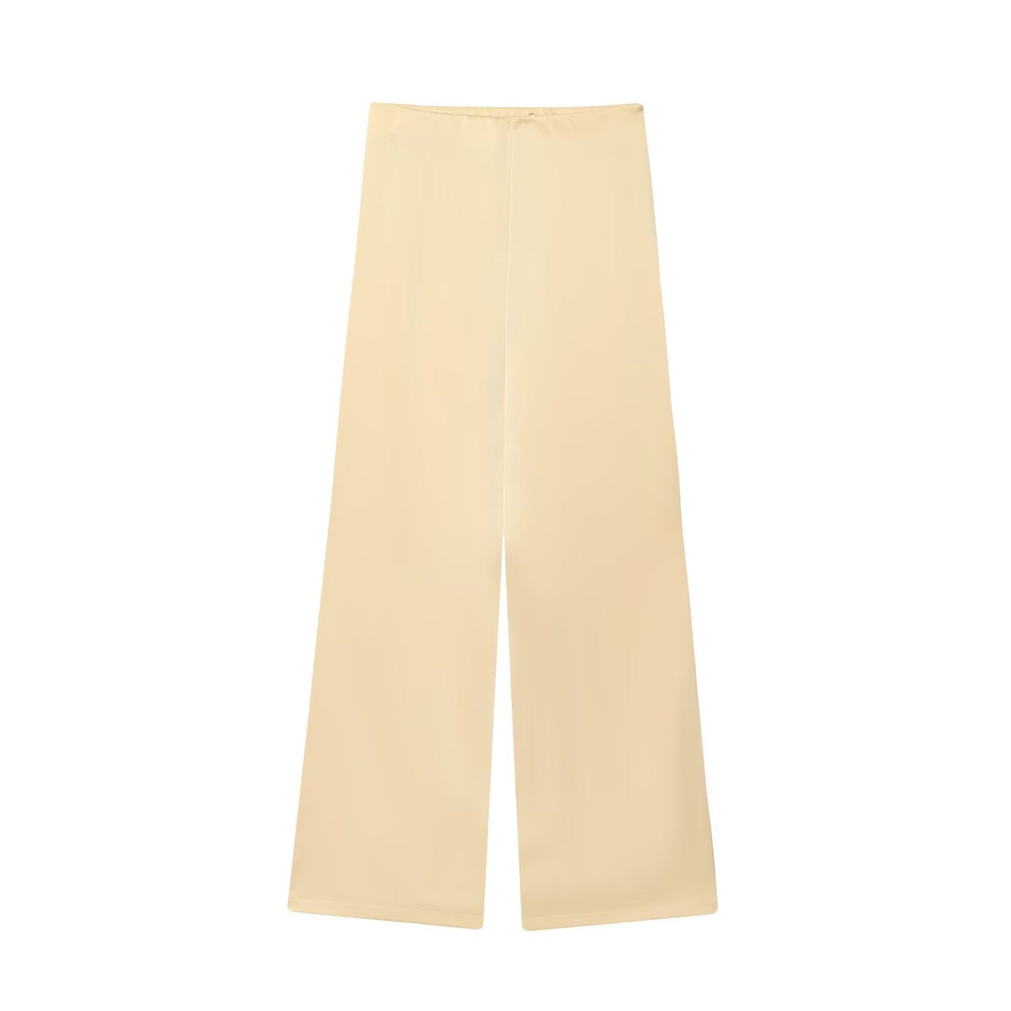Women's 2025 new fashion satin textured strapless top+Pants suit