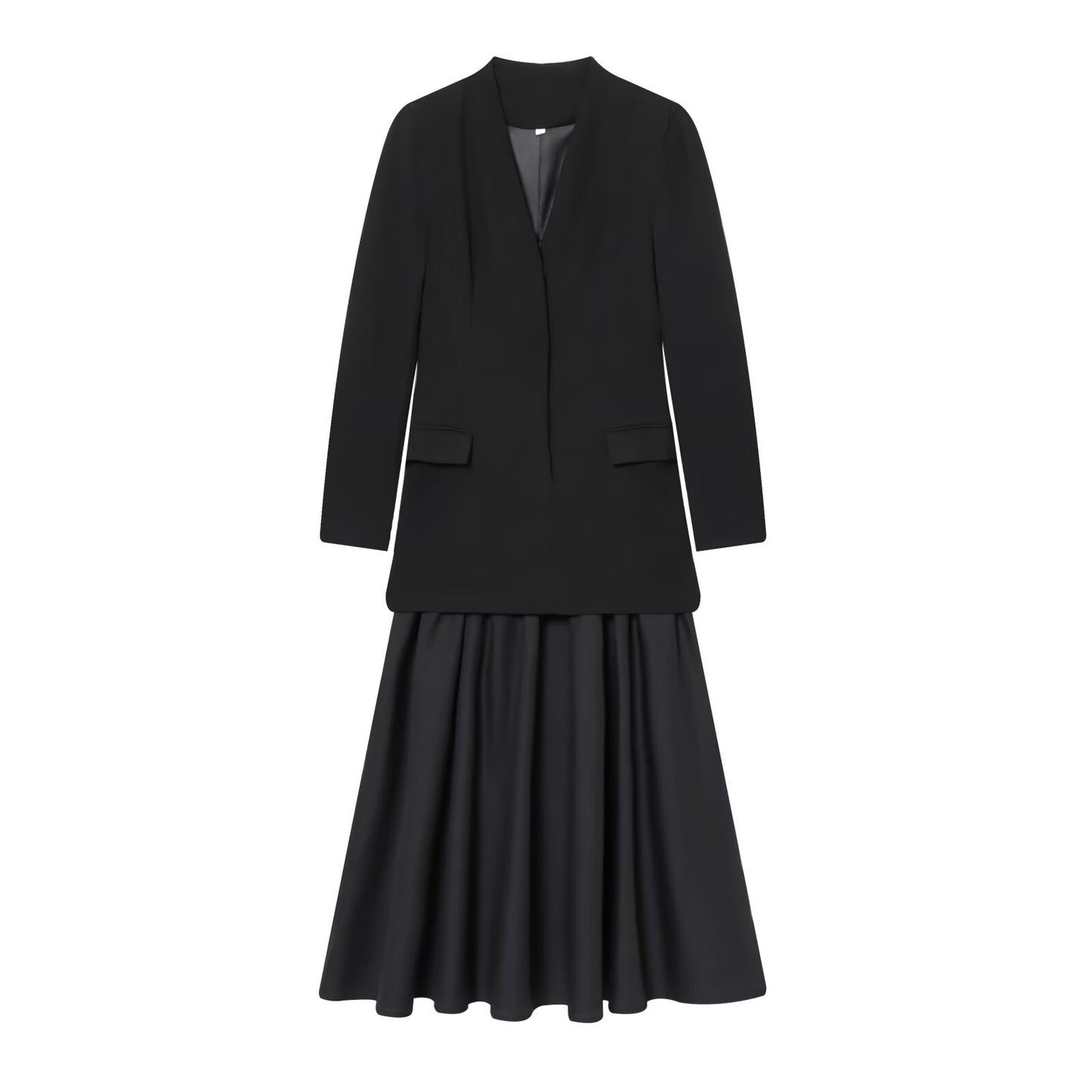 Women's new fashion splicing Suit style MIDI dress