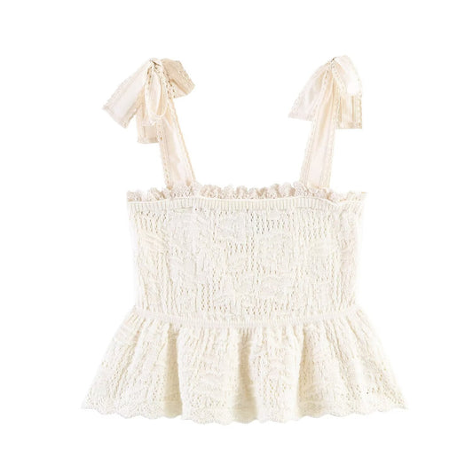Women's bow decoration knitted top