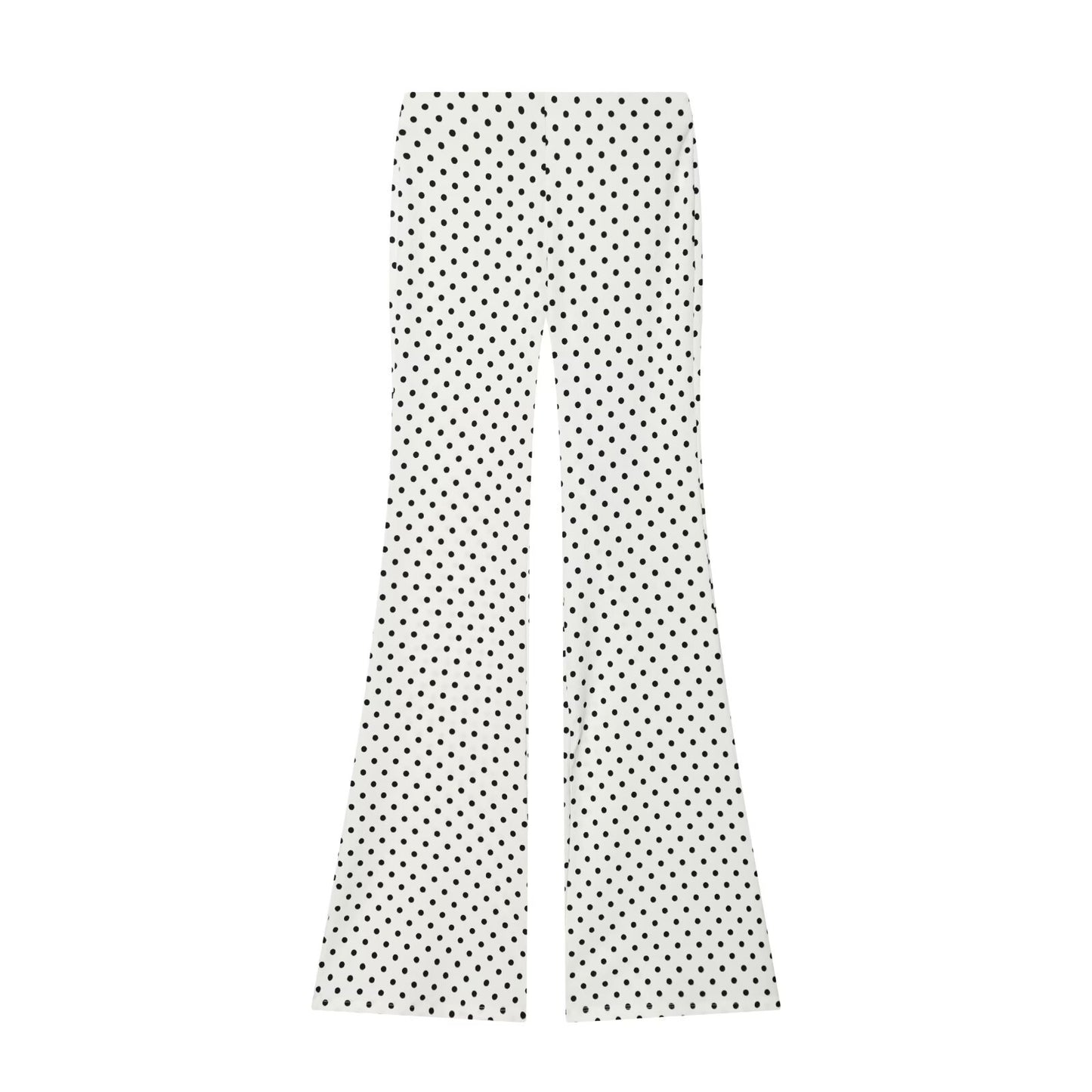 suit Women's 2 pieces elastic wave point hanging neck top+flared pants