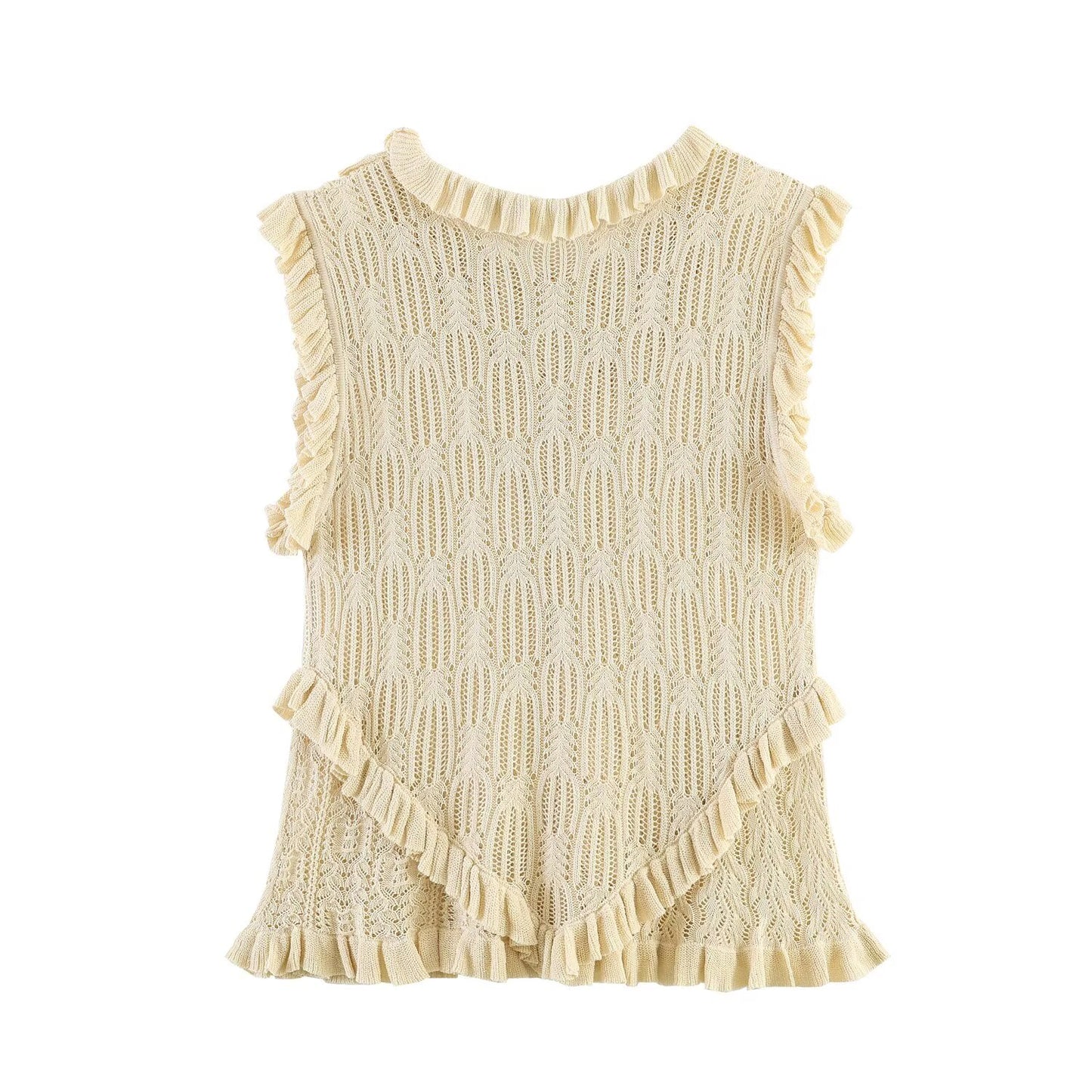 Women's layered decorative O Neck sleeveless top