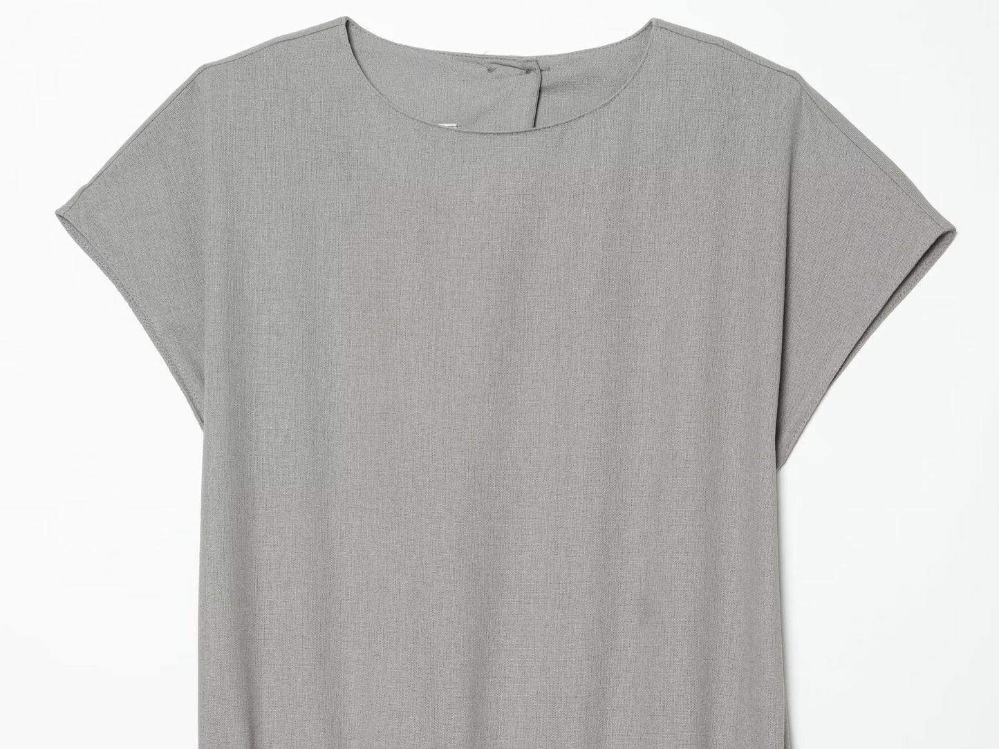 Women's O Neck linen blended MIDI dress