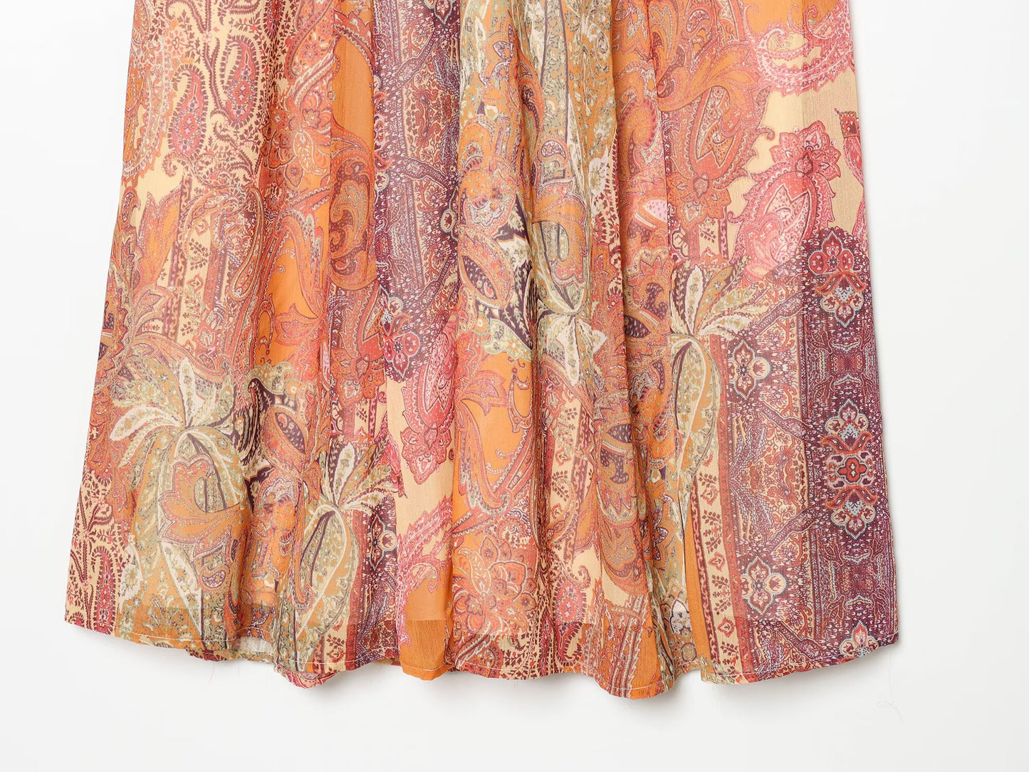 Women's With Belt Printed Midi Skirt