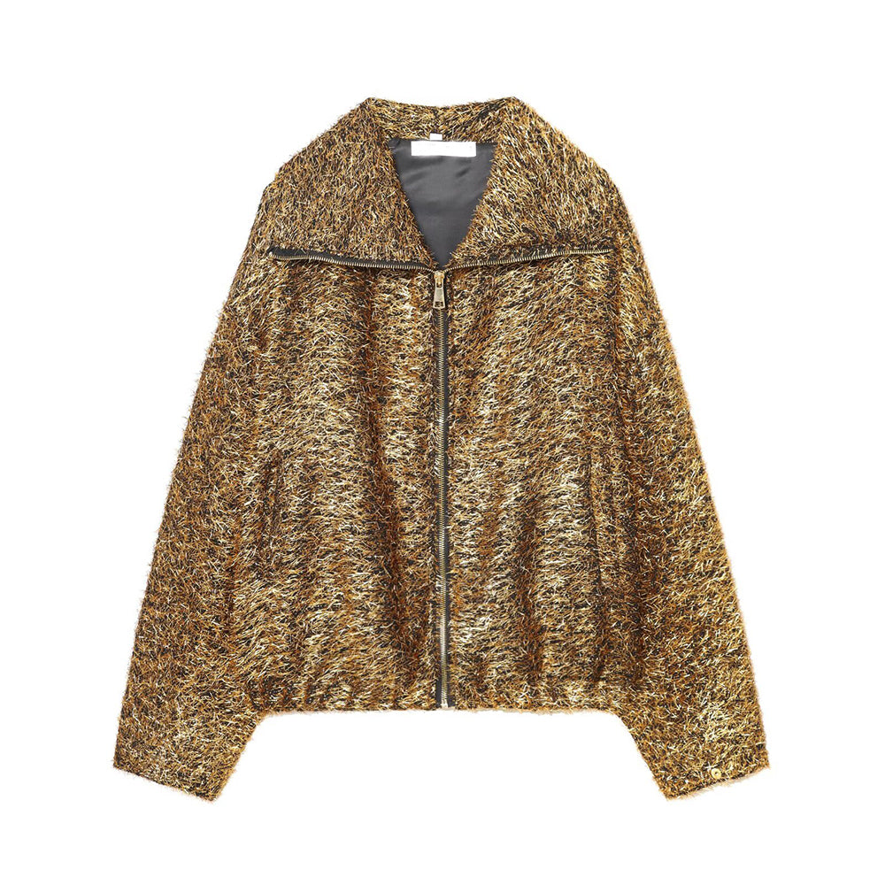 Women's metallic line Lapel pilot jacket Coat