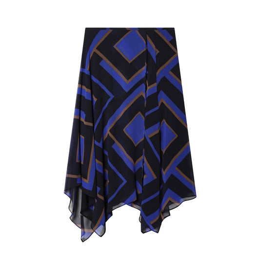 2026 Women's printed asymmetrical MIDI skirt