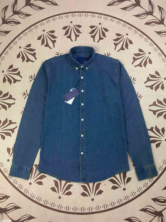 Men and Women with The Same New Fashion Casual Joker Embroidery Comfortable Breathable Denim Long Sleeve Shirt.