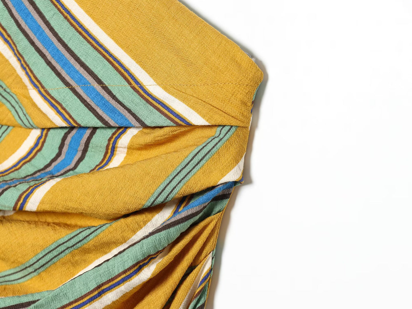Women's asymmetrical striped MIDI dress
