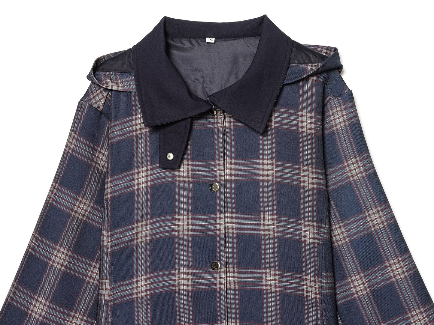 suit Women's 2 pieces hooded checkered cotton jacket Coat+ Pants