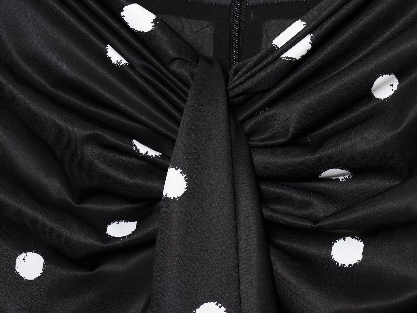 Women's knot decoration polka dot MIDI skirt