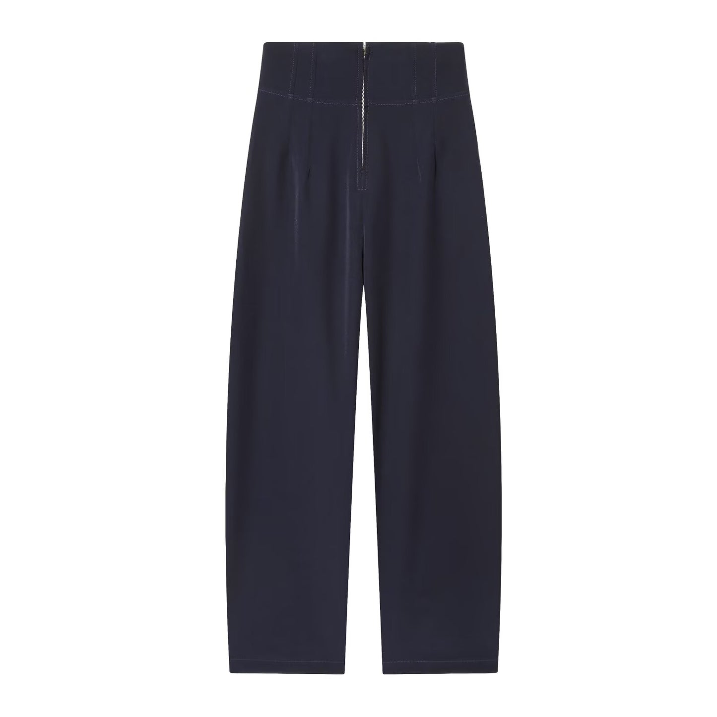 Women's comfortable loose high waisted zipper pants