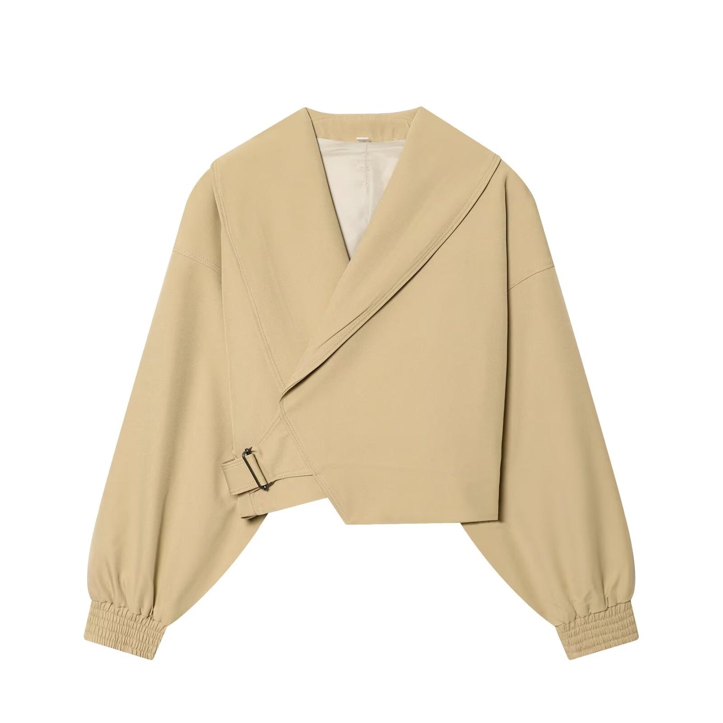 Women's buckle decoration casual short jacket