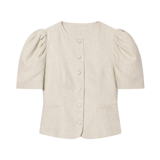 Women's bubble short sleeved slim Blazer Coat