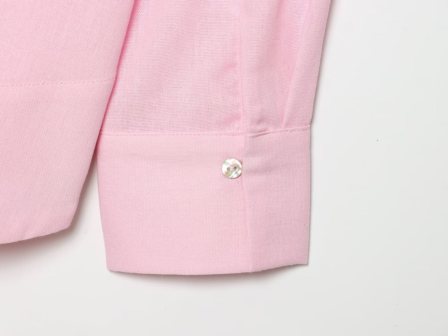 Women's loose Lapel linen blend shirt