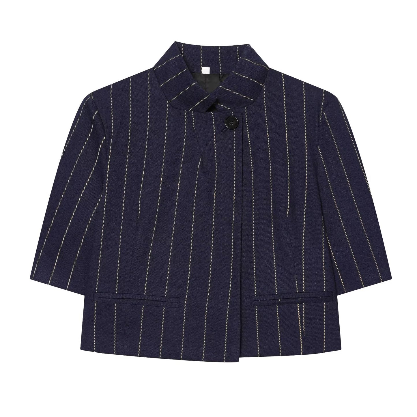suit Women's 2 pieces linen blend striped jacket+Pants