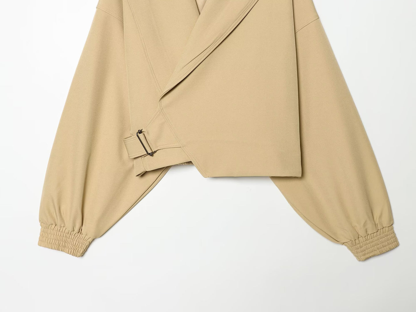Women's buckle decoration casual short jacket