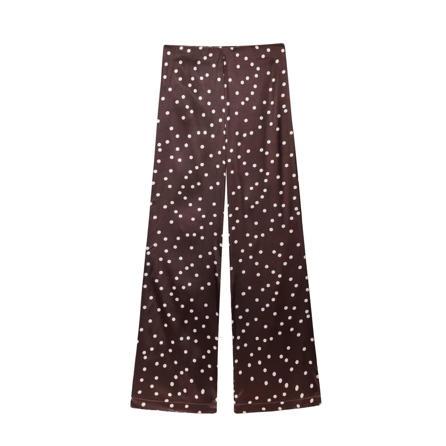 suit Women's 2 pieces satin textured polka dot strapless top+Pants