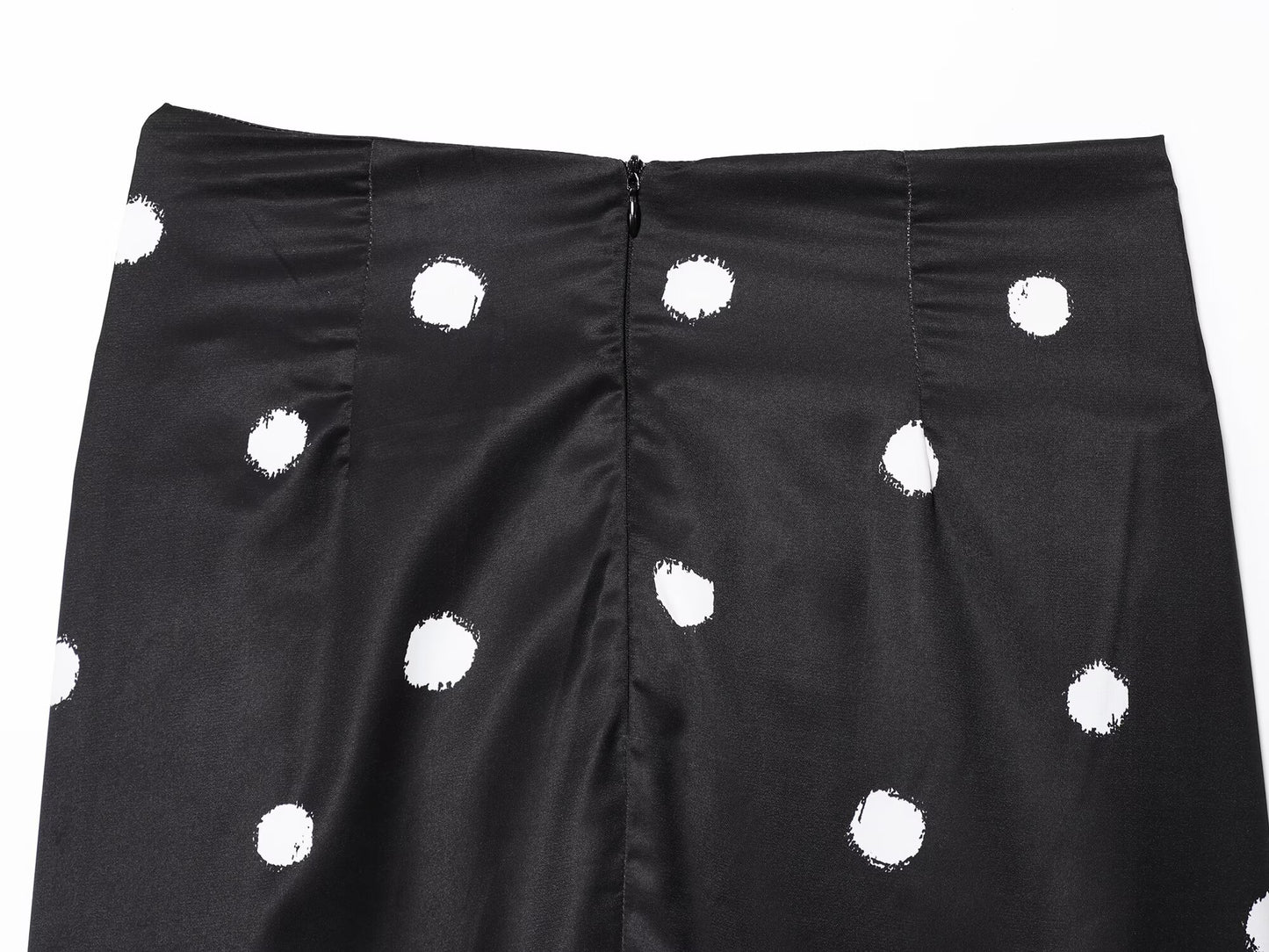 Women's knot decoration polka dot MIDI skirt