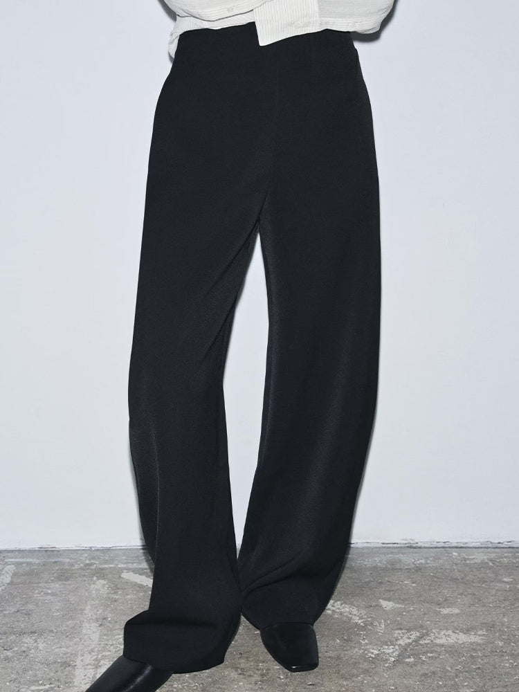 Women's comfortable loose high waisted zipper pants