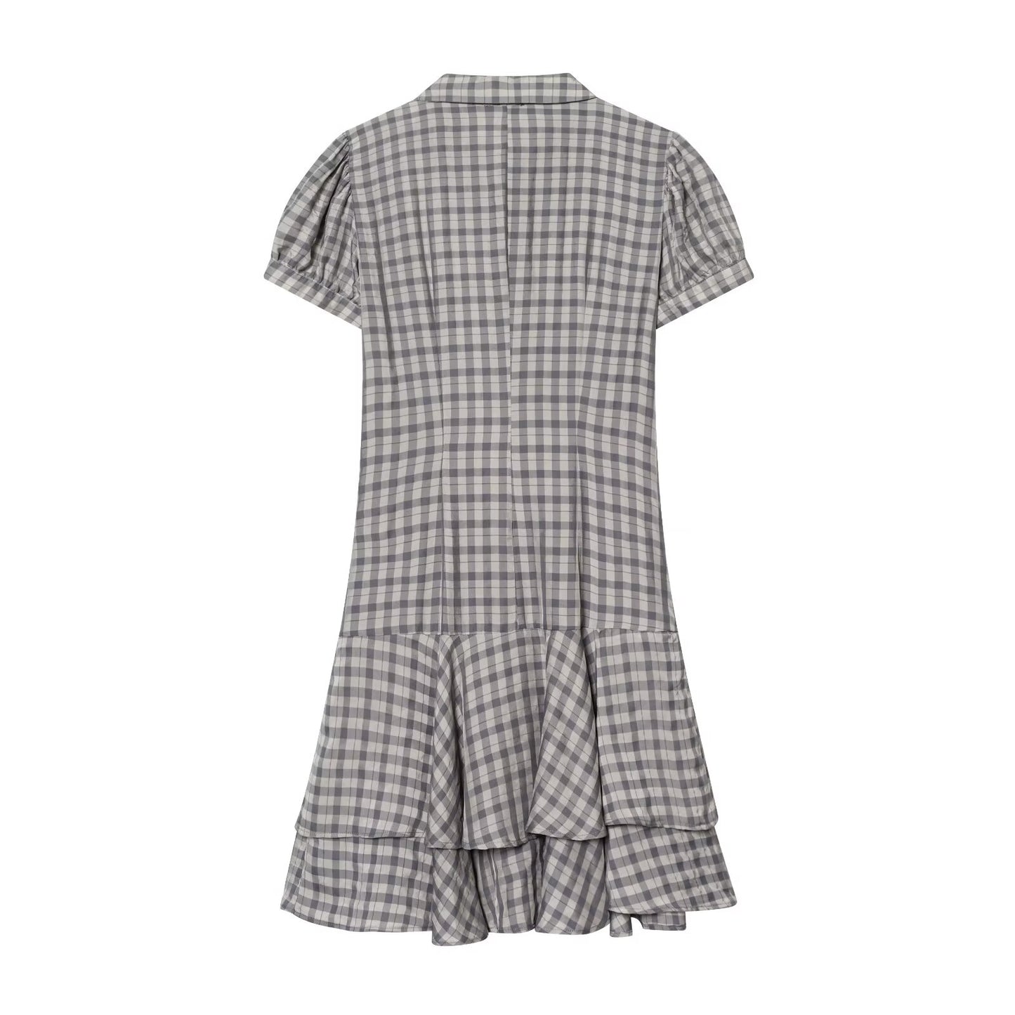 Women's layered decorative plaid mini dress