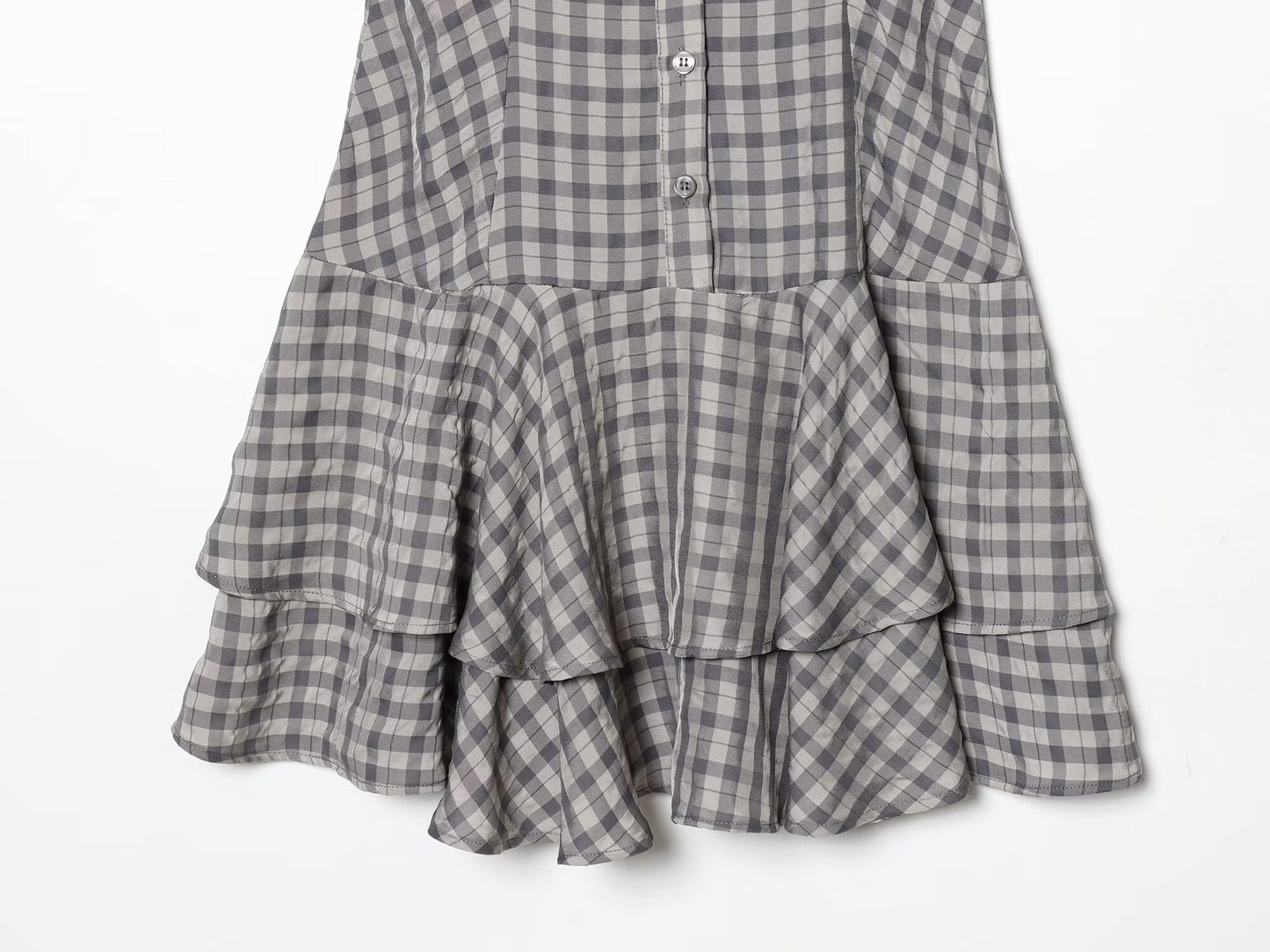 Women's layered decorative plaid mini dress