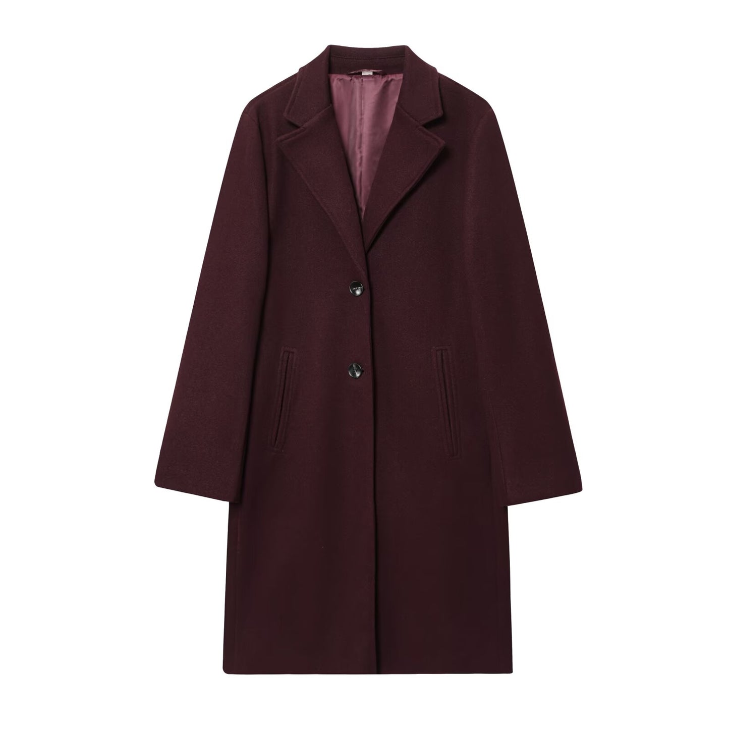Women's New Fashion with Shoulder Pads Long Style Soft Texture Woolen Coat
