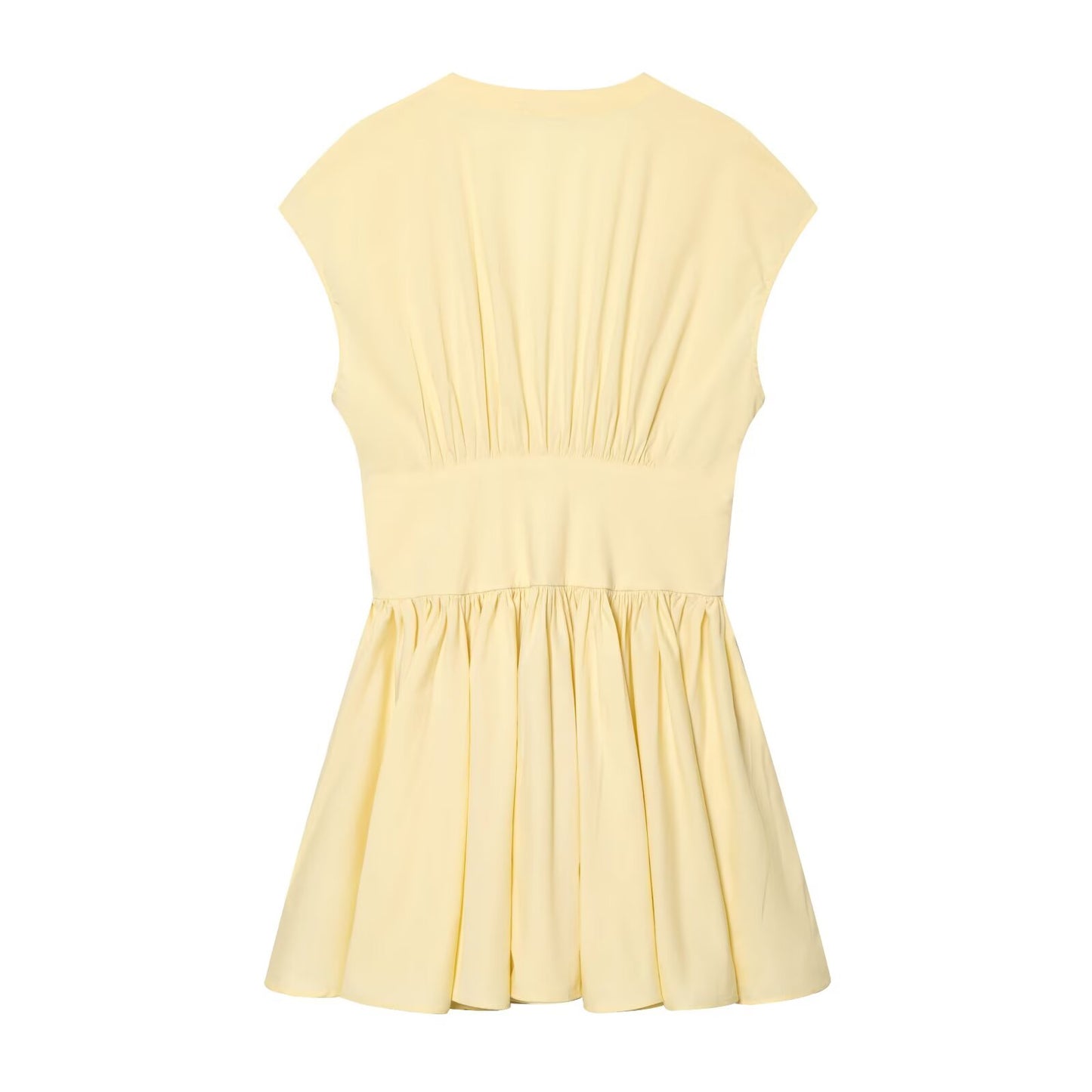 Women's V-neck Button-up poplin mini dress