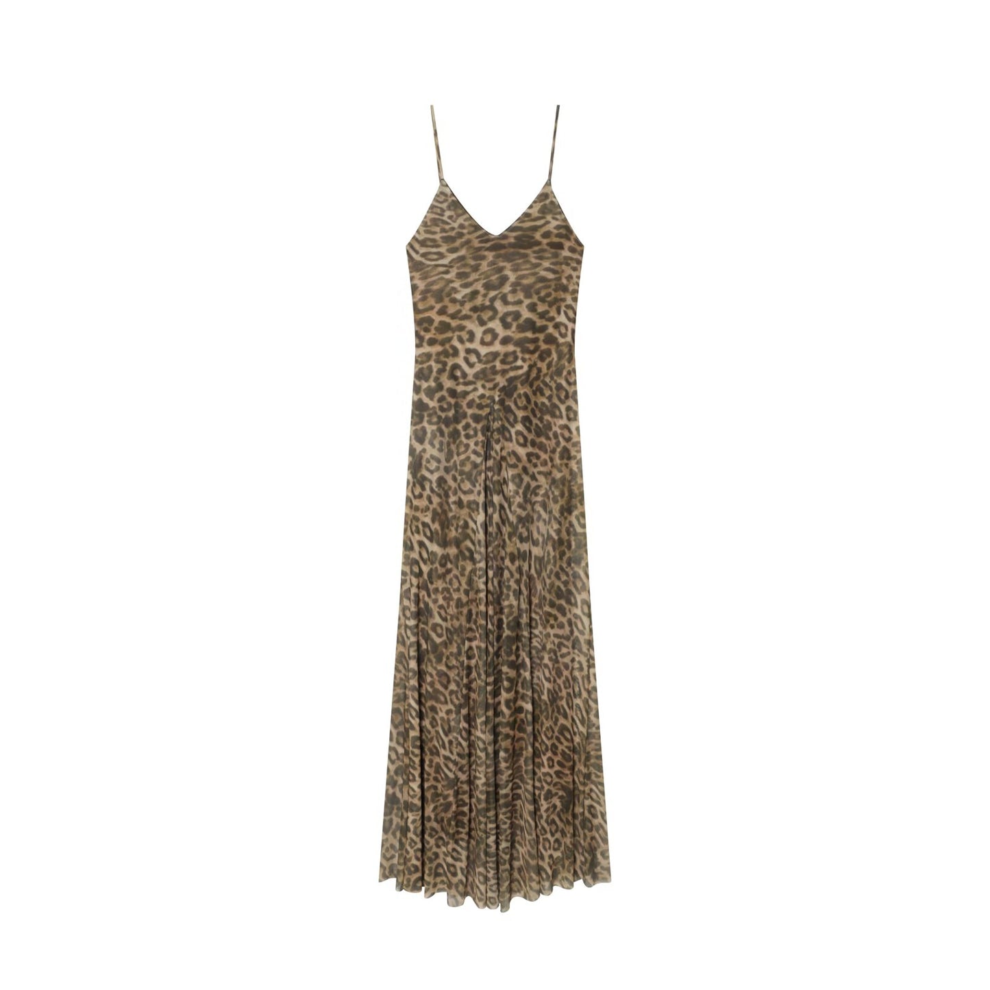 Women's animal print tulle suspender dress