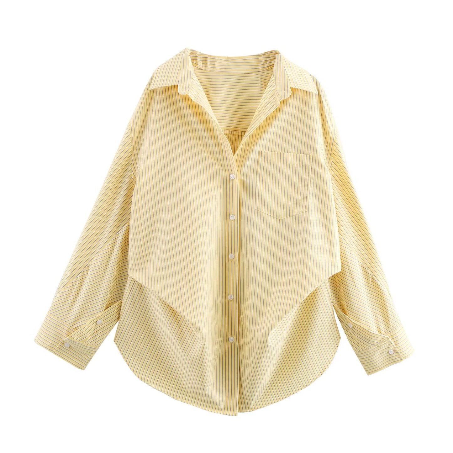 Women's' New Fashion Loose Single breasted casual Bat sleeved Poplin Shirt