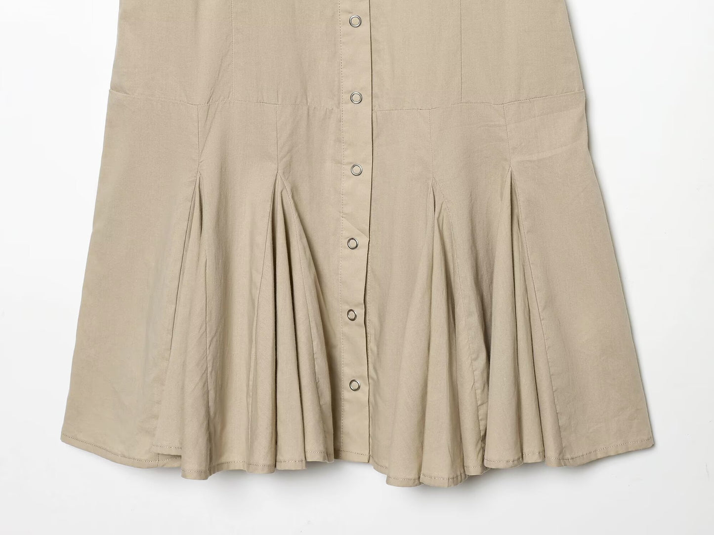 Women's slim shirt style pleated mini dress