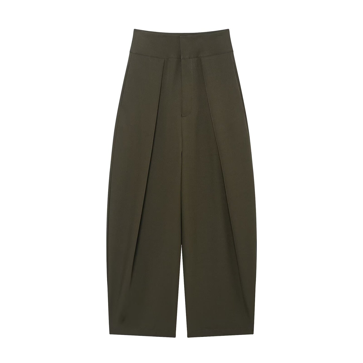 Women's high waisted pleated balloon version casual pants