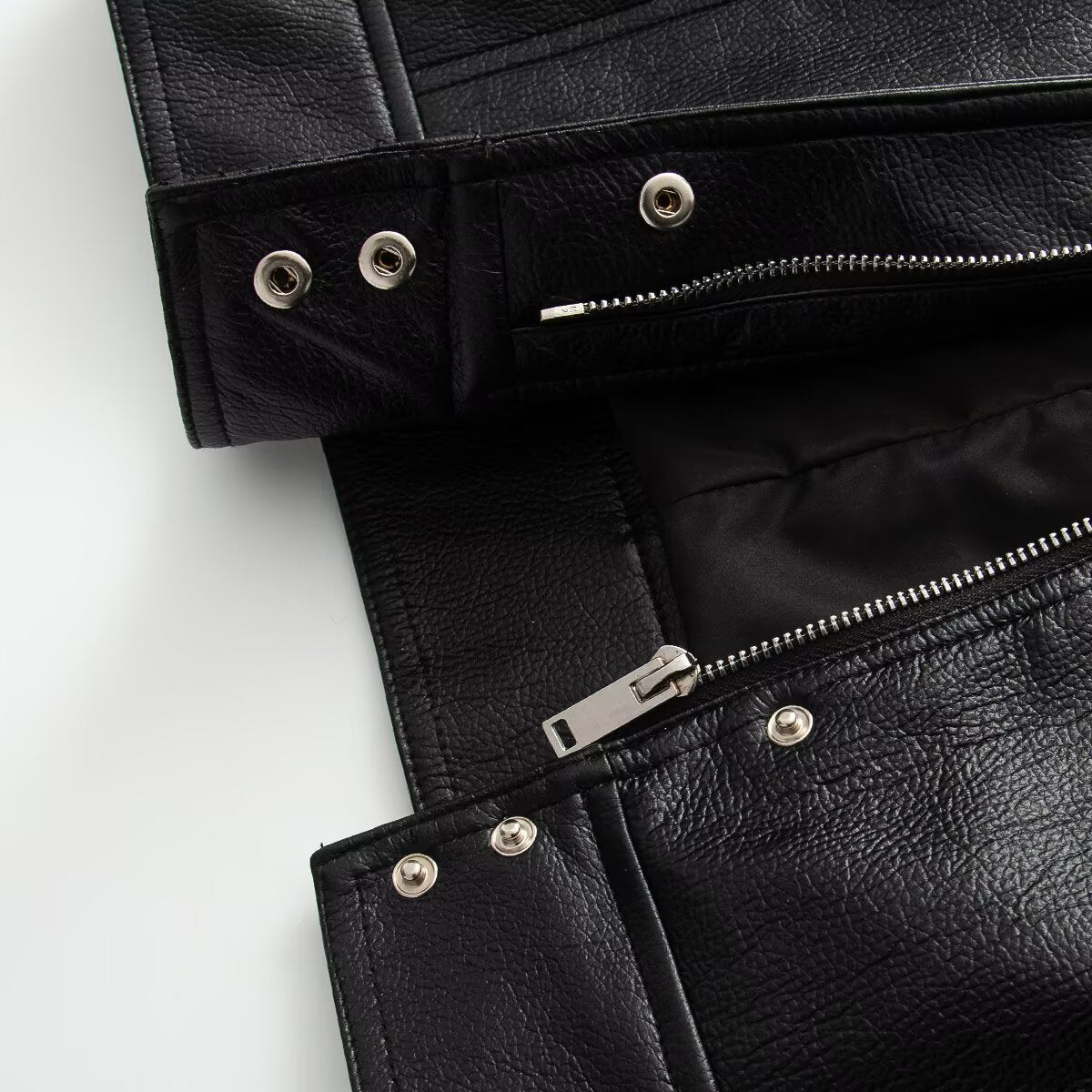 Women's black faux leather pilot jacket Coat
